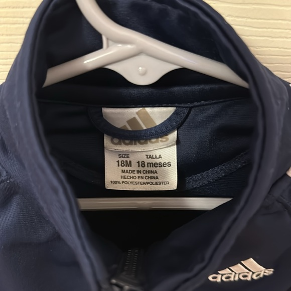 Adidas navy/white track jacket size 18 months - Picture 4 of 6
